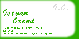 istvan orend business card